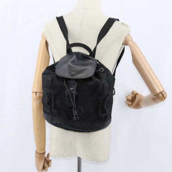 Salvatore Ferragamo Gancini Backpack Nylon Leather Black Silver Auth bs30419 main image 4